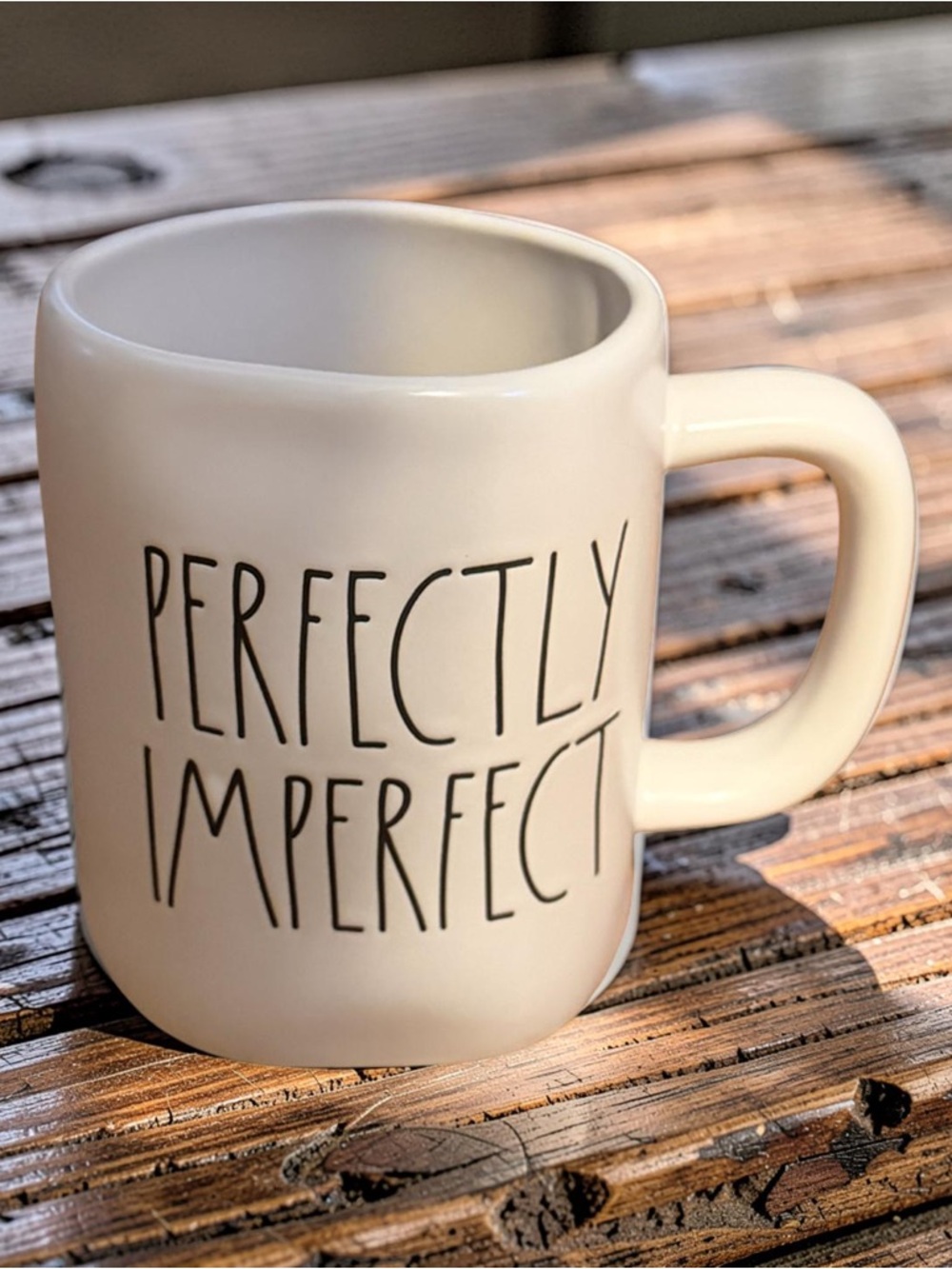 Rae Dunn Cream "Perfectly Imperfect" Ceramic Mug